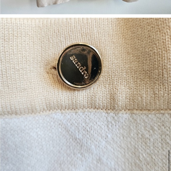 New Sandro Glenda Plaid Wool Cashmere
Cardigan Ecru Diamond Argyle Knit - Picture 14 of 16